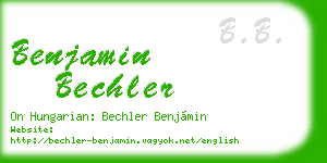 benjamin bechler business card